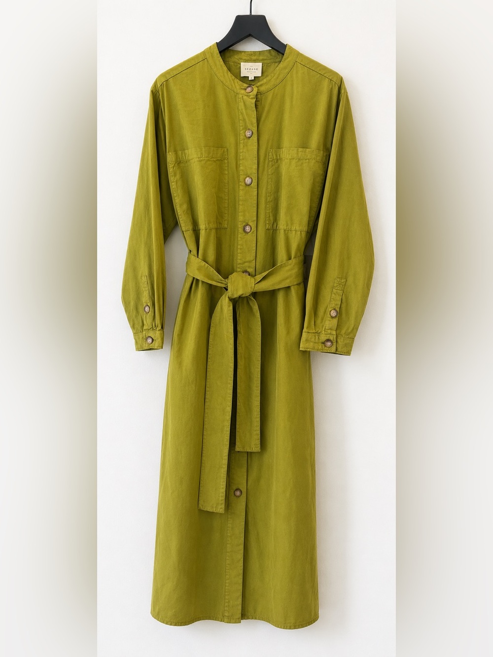 Sezane Belted Midi Dress